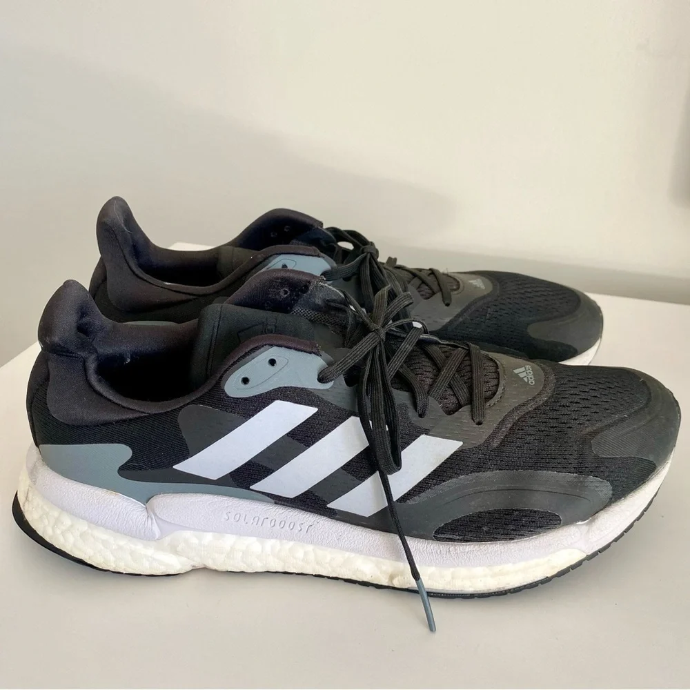 Adidas Solarboost Black and Gray Running Shoes
